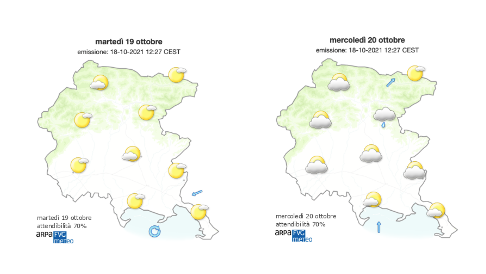 Immagine per Meteo, atteso fronte atlantico sul Goriziano con pioggia da metà settimana